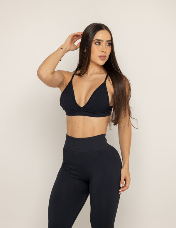 SPORT BRA SEAMLESS TRIÁNGULO BLACK