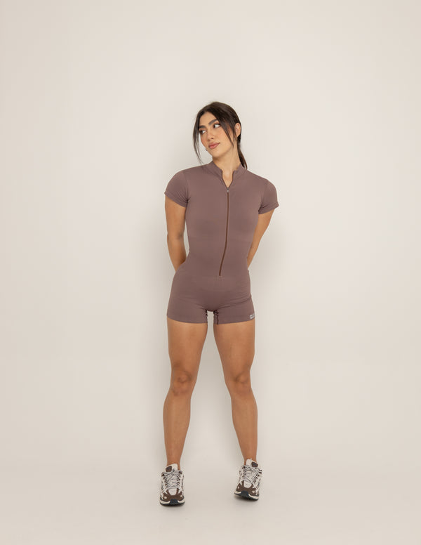 ZIPPER JUMPSUIT CHOCOLAT
