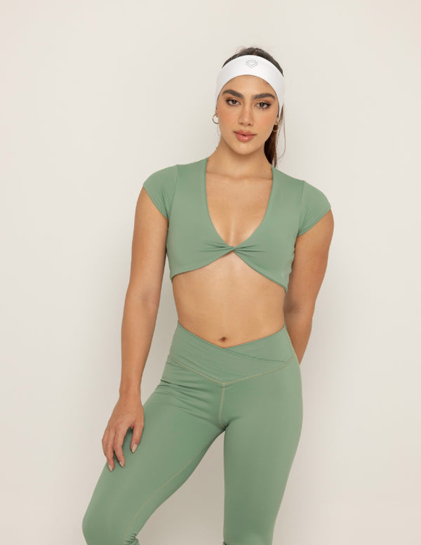 CROP TOP - MOSS GREEN