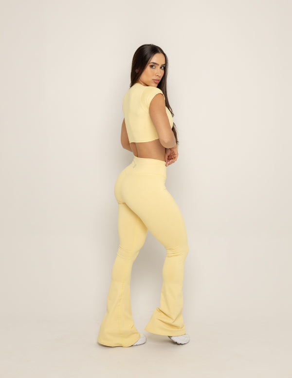 LEGGIN PRETINA BOTA ANCHA - LIME YELLOW