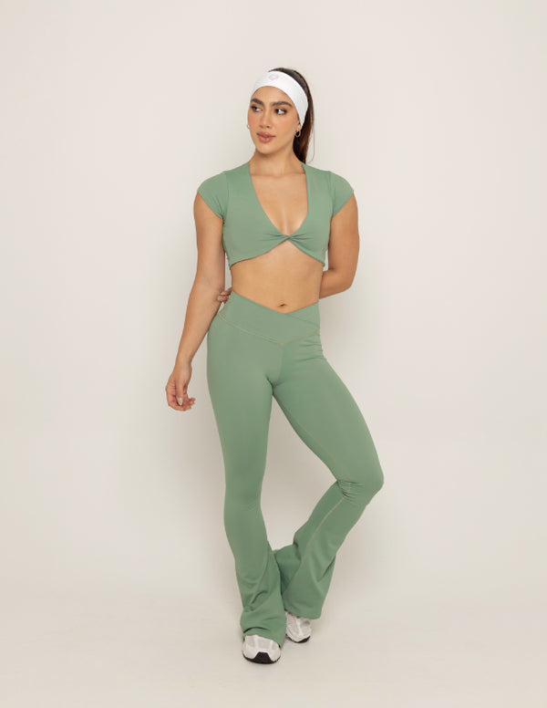 LEGGIN PRETINA BOTA ANCHA - MOSS GREEN