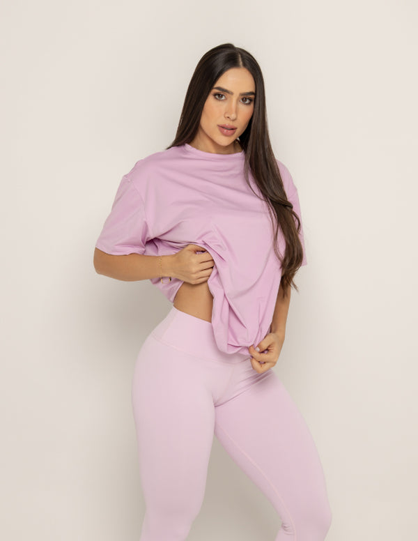 CAMISETA OVERSIZE DIAMANTE - SOFT PINK