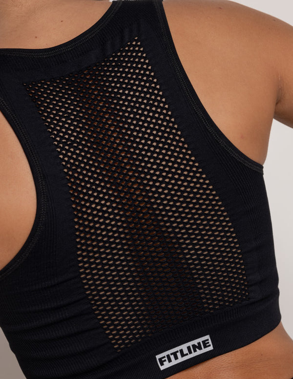 TOP SEAMLESS ACANALADO NEGRO