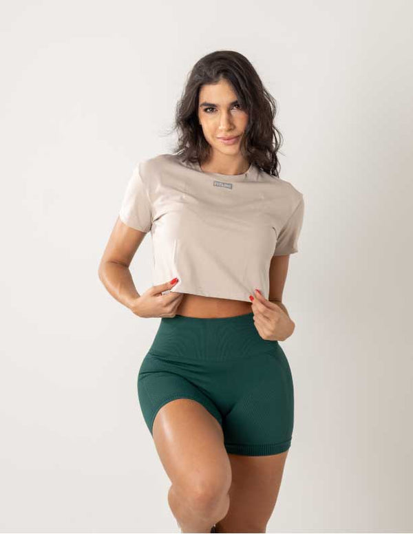 CAMISETA CORTA NUDE