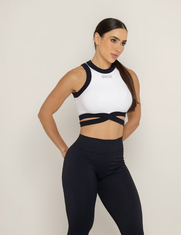 TOP SEAMLESS BITONE BLACK