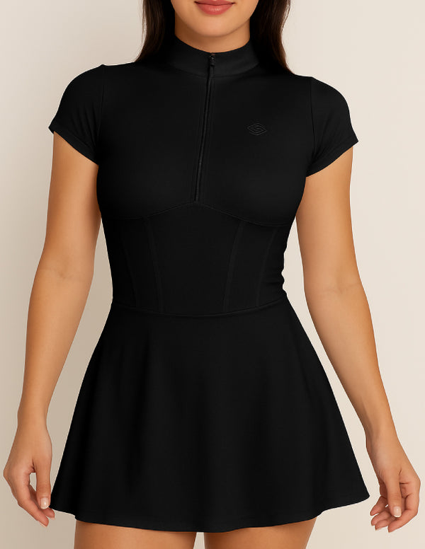 VESTIDO CIERRE CORSET - BLACK